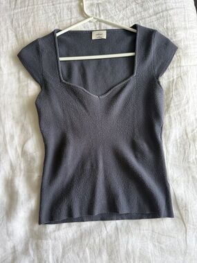 Wilfred Charcoal Square-Neck Ribbed Tank